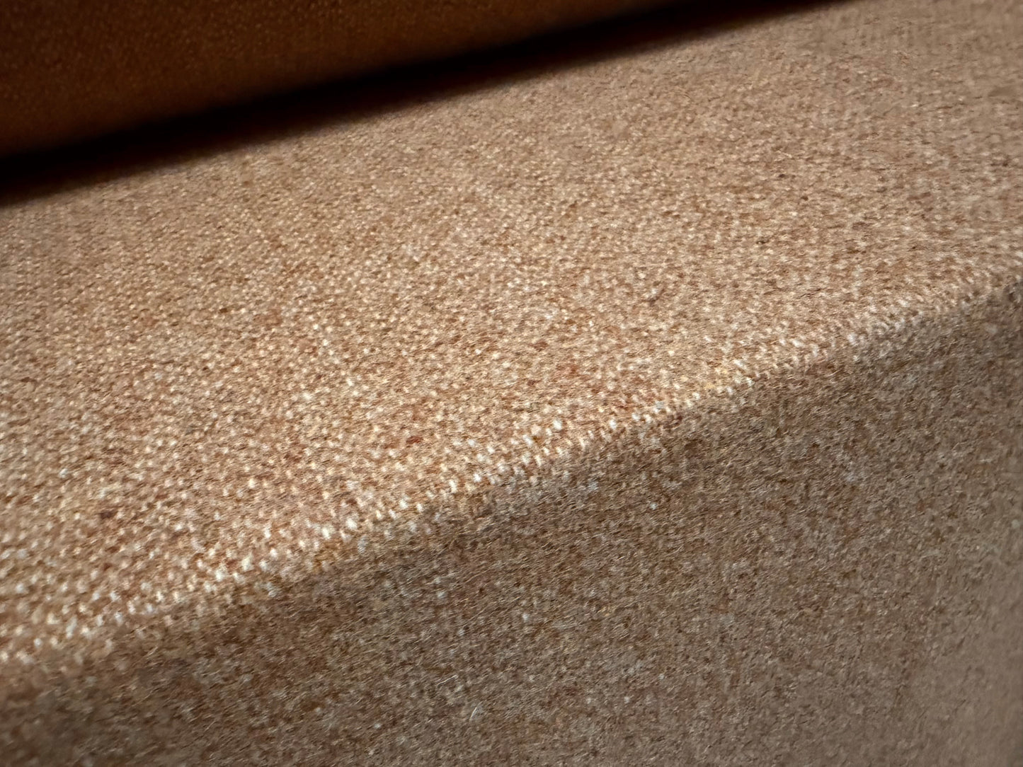 Soft wool hopsack fabric, per metre - light brown