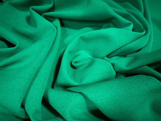 Scuba crepe stretch spandex double jersey fabric, per metre - plain - emerald green