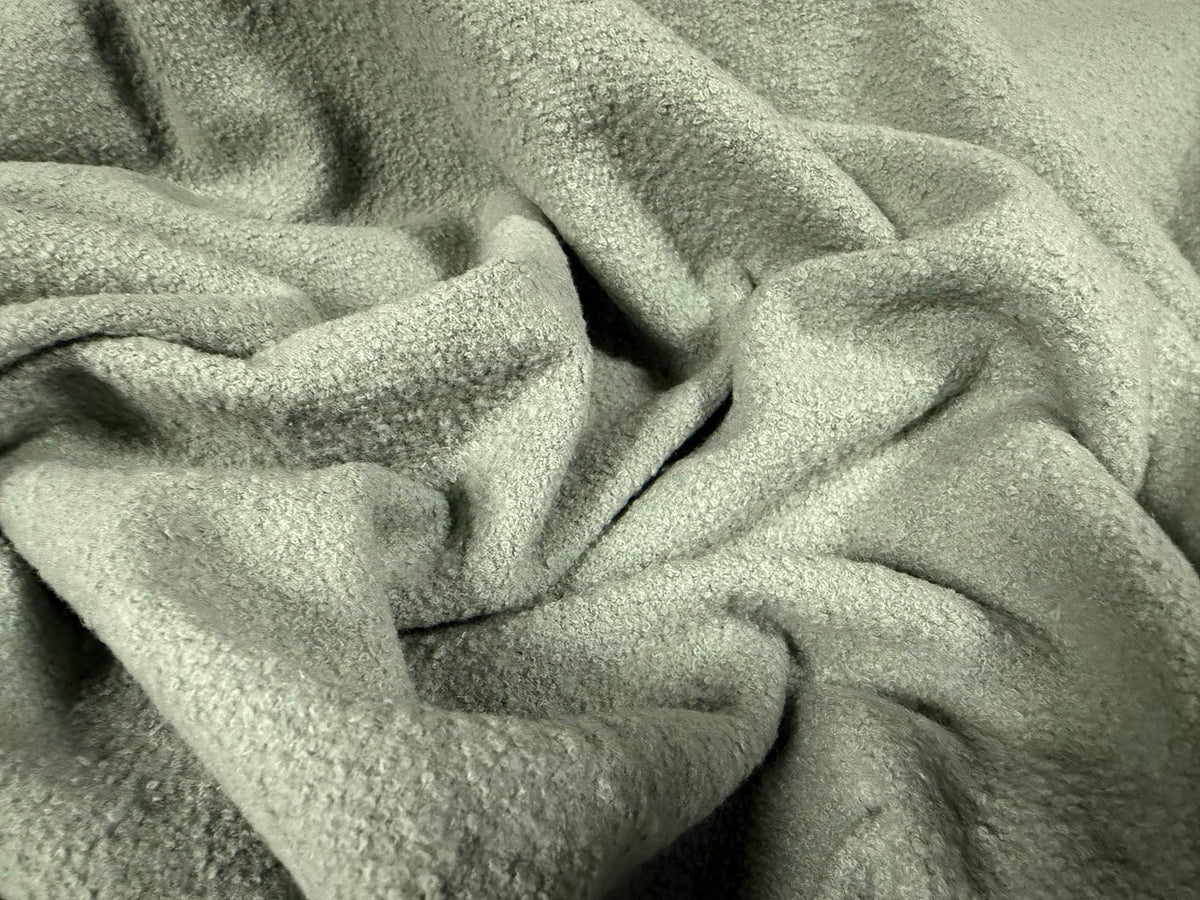 Boiled wool fabric, per metre - plain - wild sage