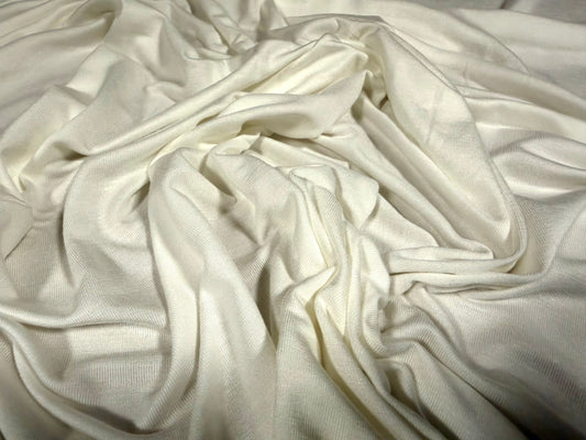 Viscose spandex stretch single jersey fabric, per metre - plain - light cream