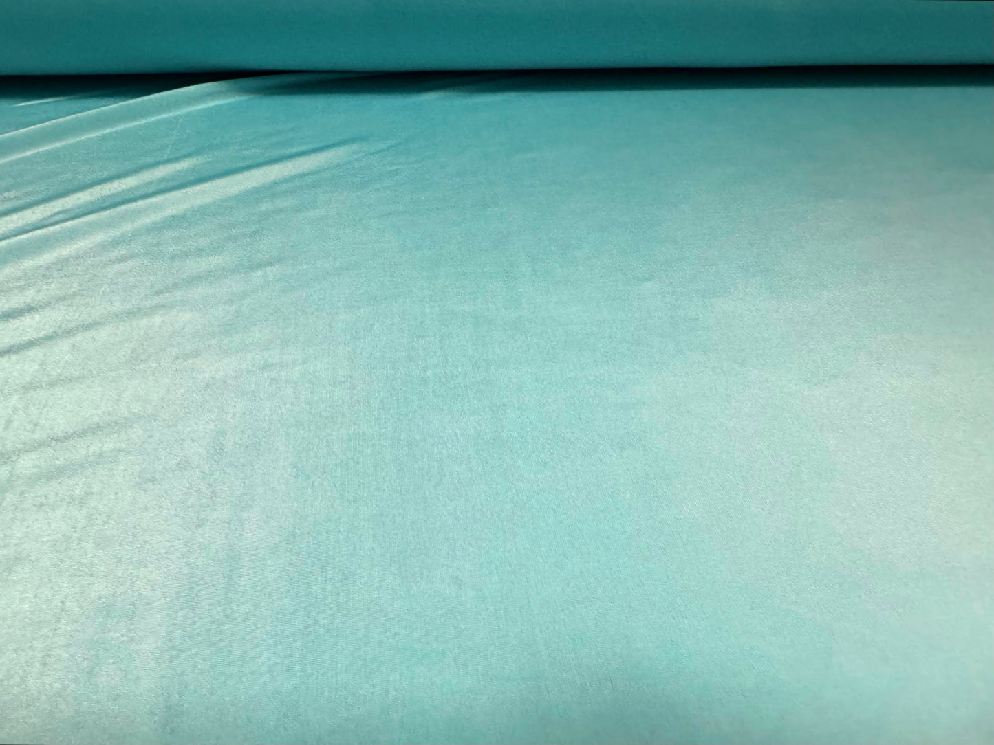 Soft touch stretch spandex single jersey fashion fabric, per metre - plain - turquoise