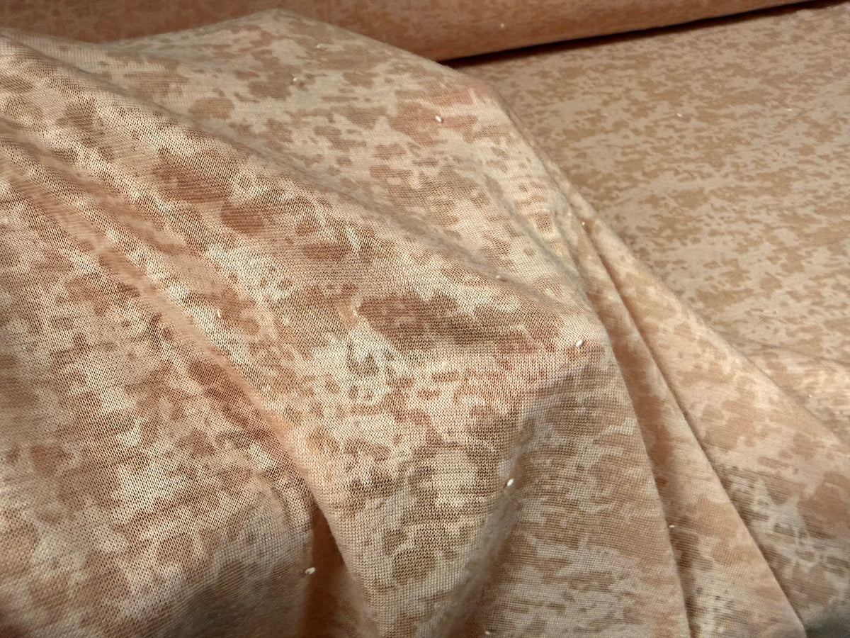 Viscose burnout single jersey fabric, per metre - pale nude pink