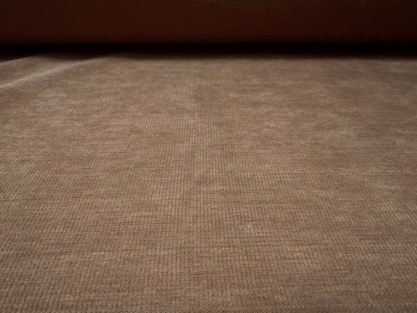 Soft chenille upholstery fabric, per metre - plain - brown