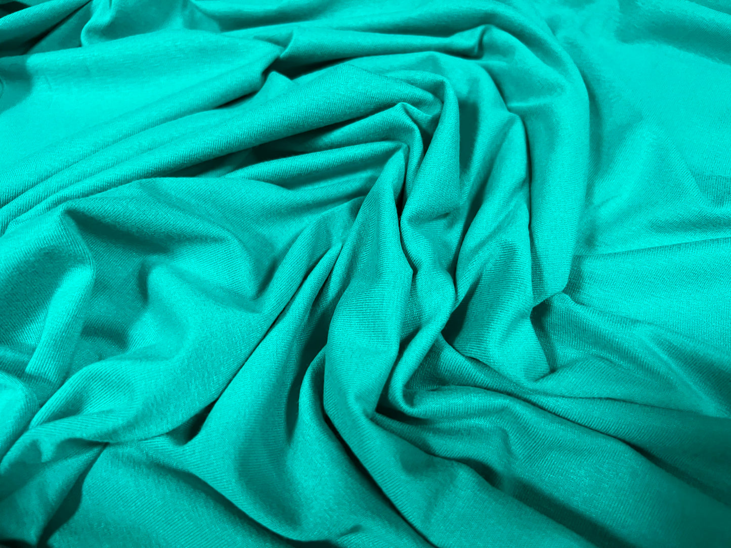 Viscose spandex stretch single jersey fabric, per metre - plain - turquoise