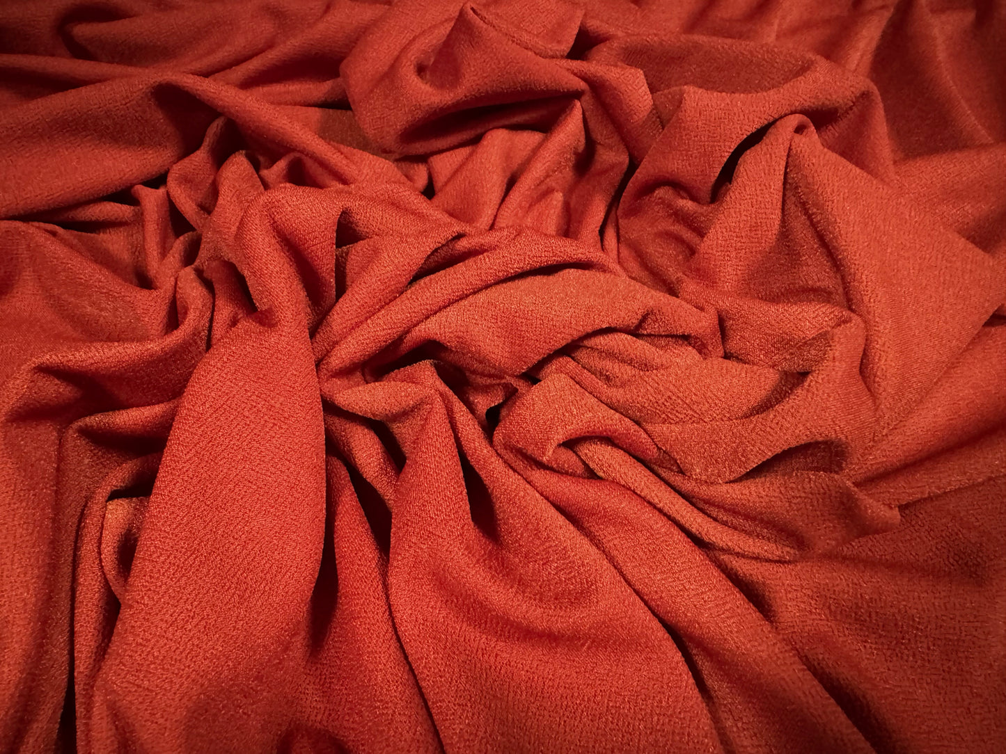 Valentino crepe spandex jersey fabric - similar to scuba - per metre - plain - rust