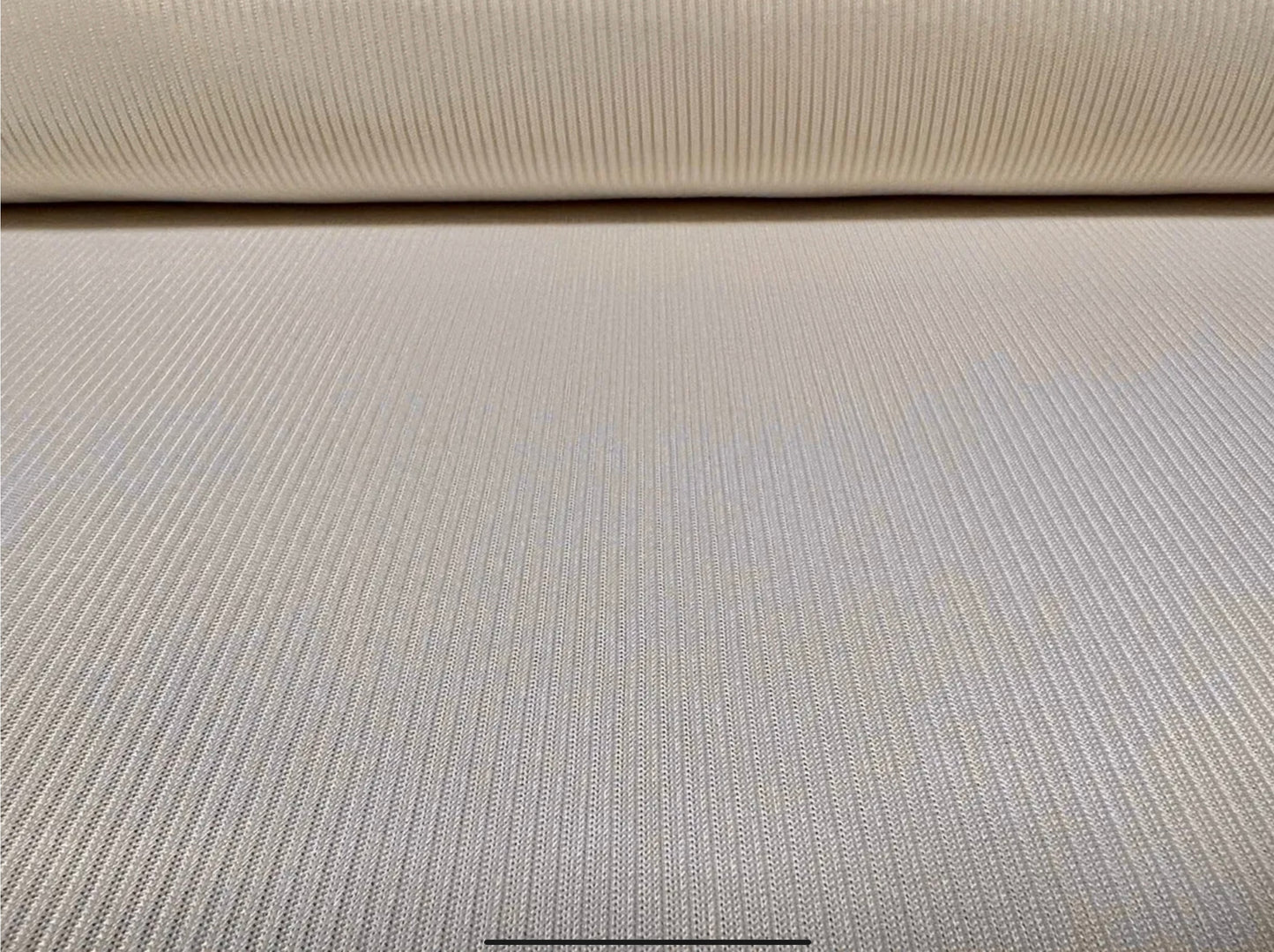 Heavyweight rib jersey fabric, per metre - plain - ivory