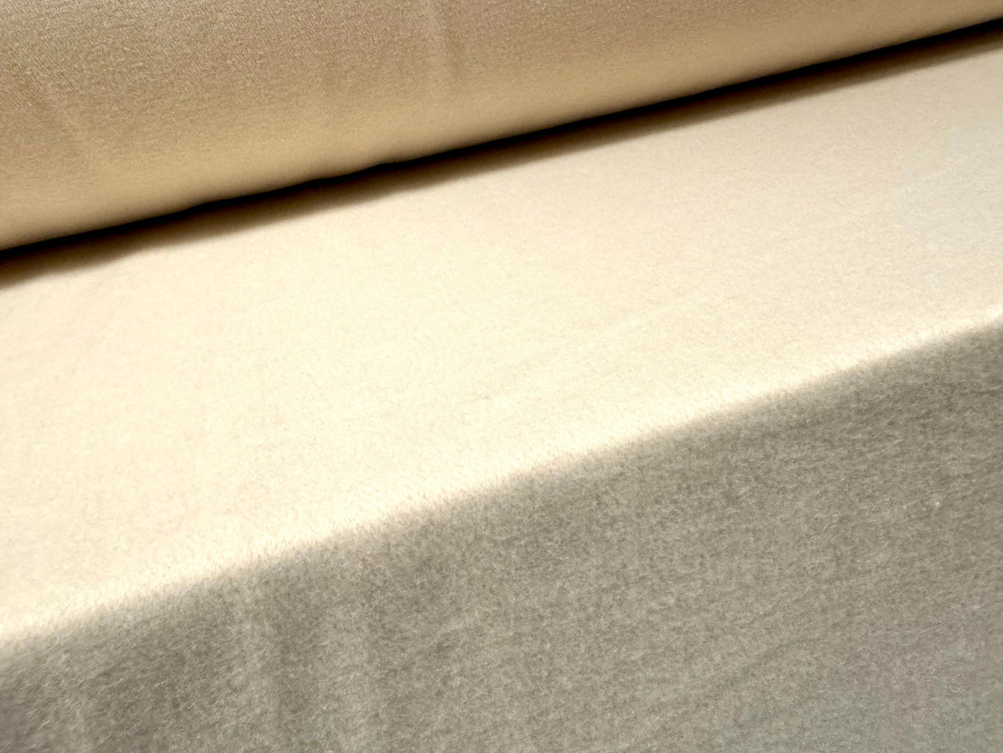 Sweatshirt fleece heavyweight jersey fabric, per metre - Plain - cream