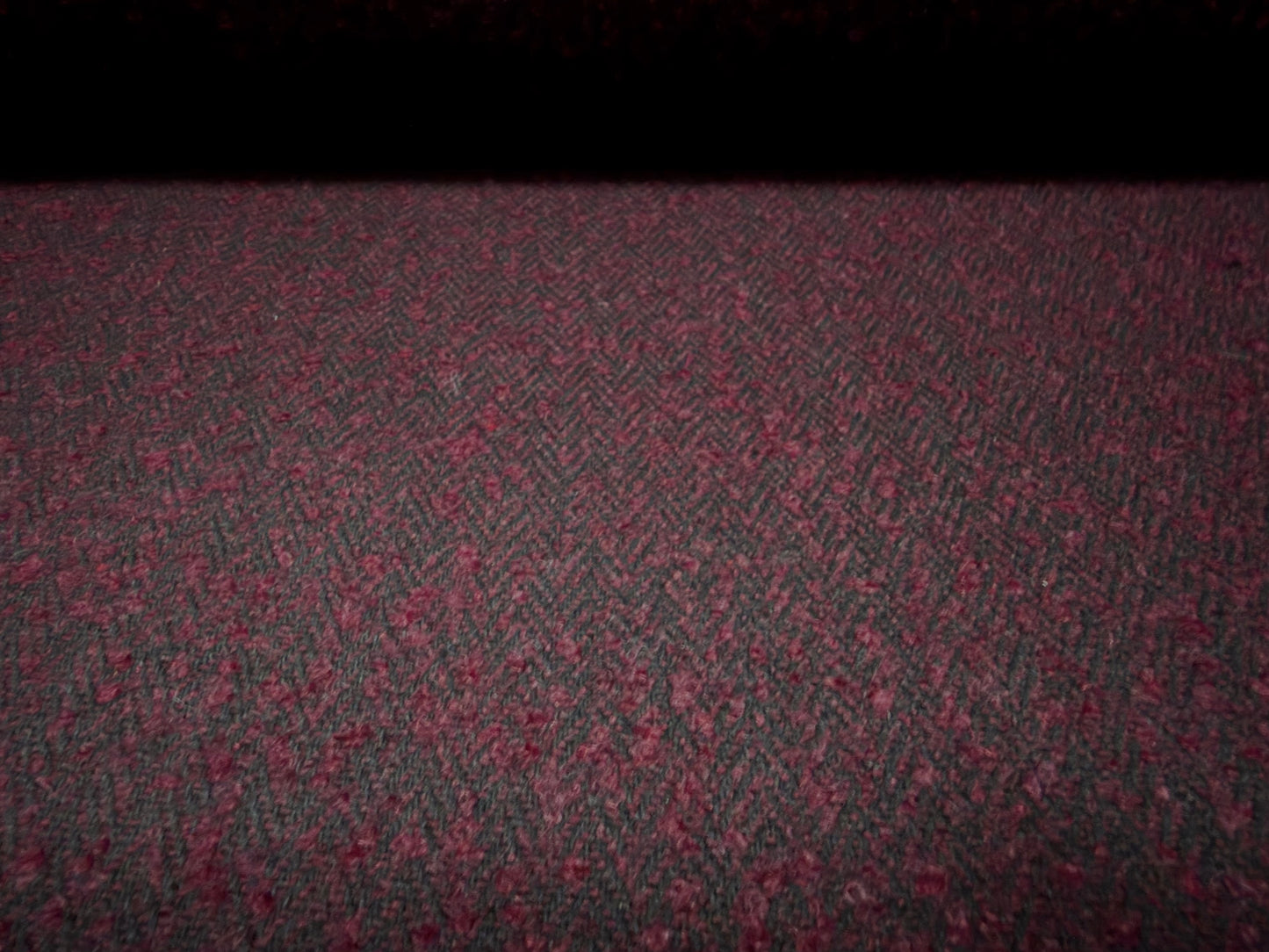 Wool bouclé fabric, per metre - plain - burgundy
