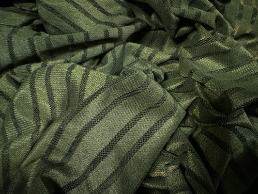 Burnout stripe jersey fabric, per metre - olive green