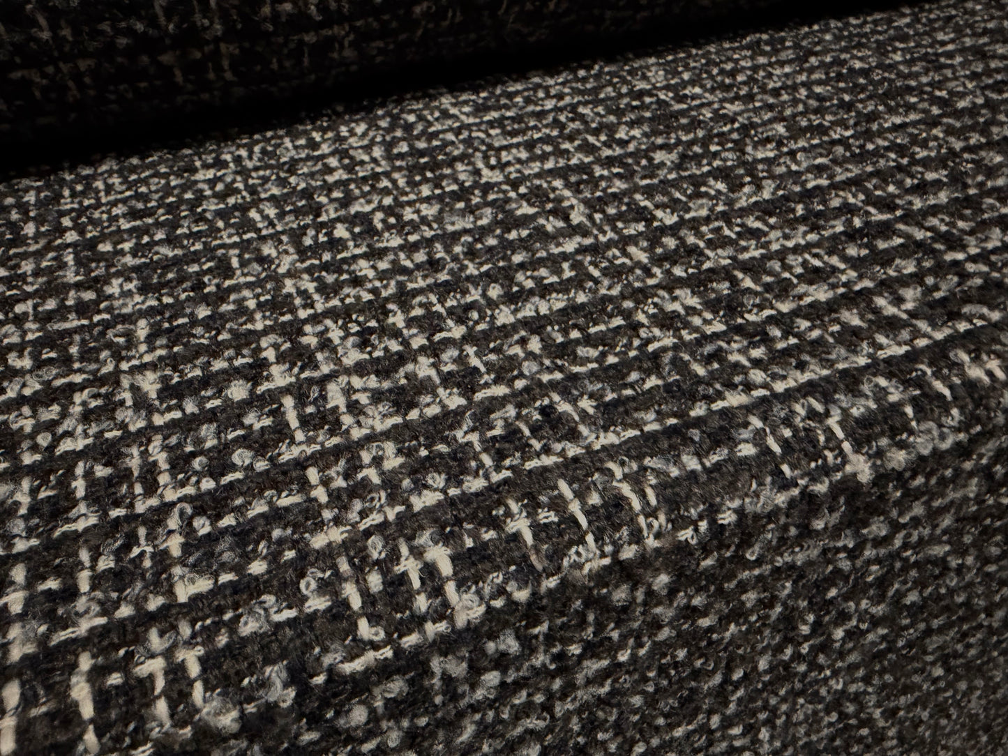 Heavyweight wool bouclé fabric, per metre - plaid check - grey