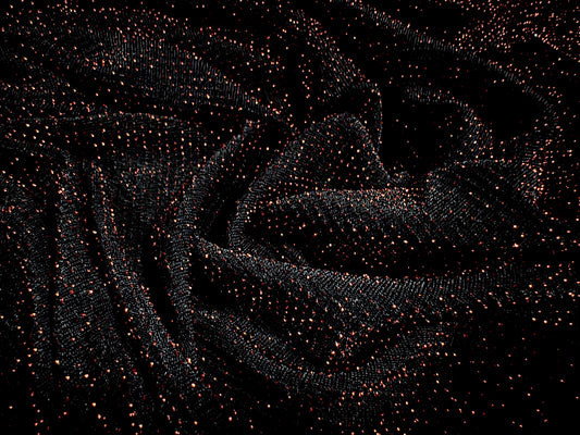 Metallic slinky stretch jersey fabric, per metre - black with red lurex