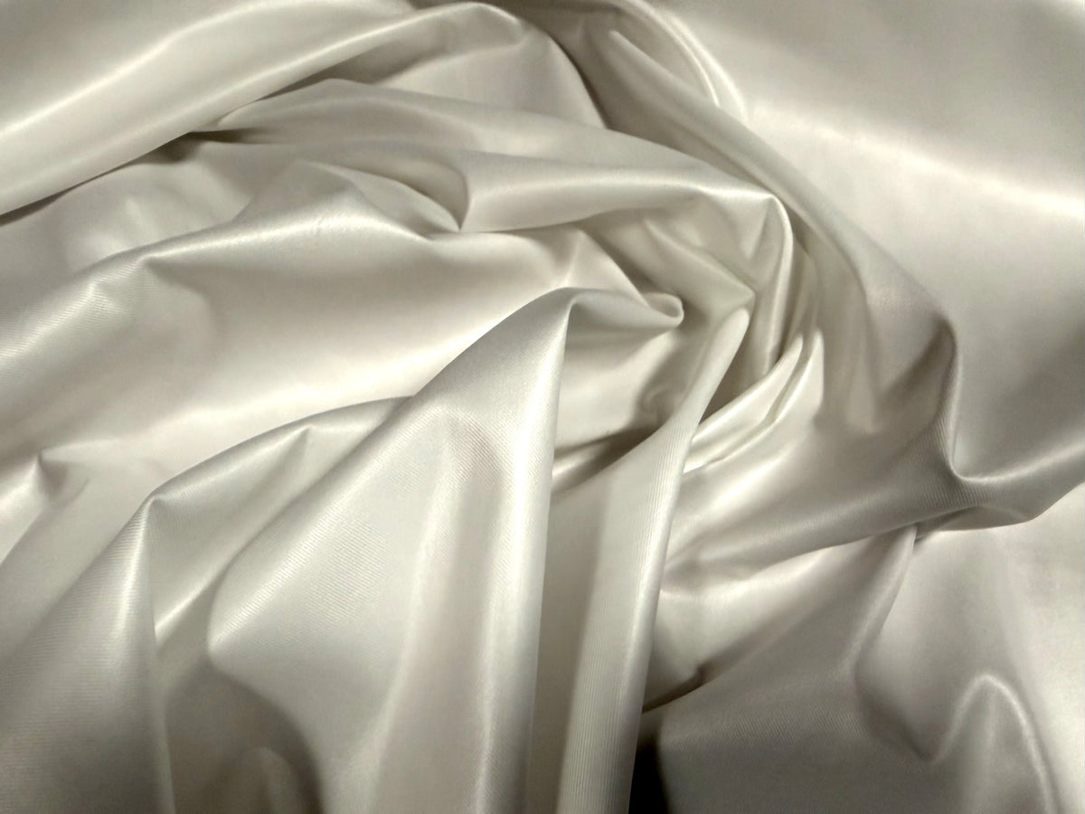 Stretch sateen plain weave dress fabric, per metre - ivory