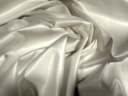 Stretch sateen plain weave dress fabric, per metre - ivory