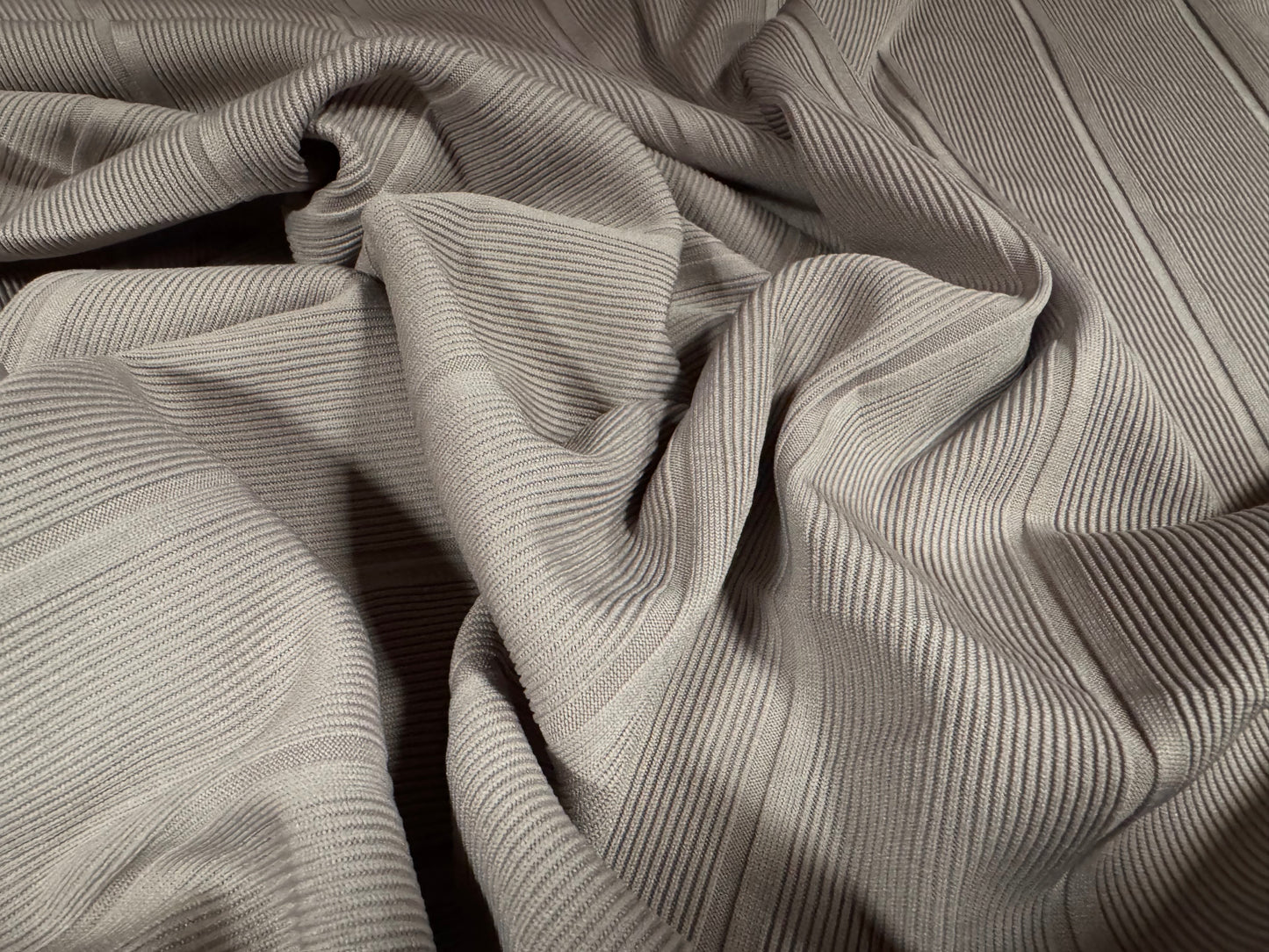 Bandage rib stretch spandex bodycon jersey fabric, per metre - plain - putty grey