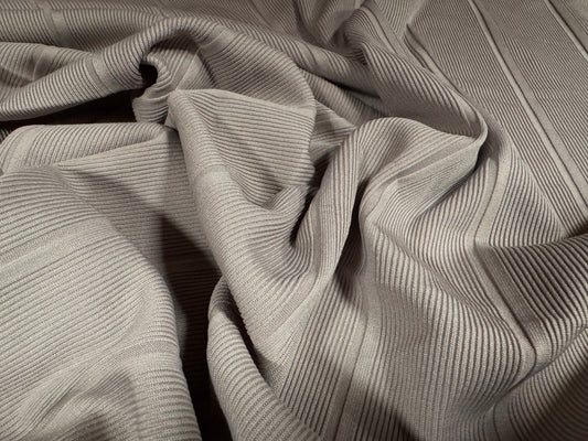 Bandage rib stretch spandex bodycon jersey fabric, per metre - plain - putty grey