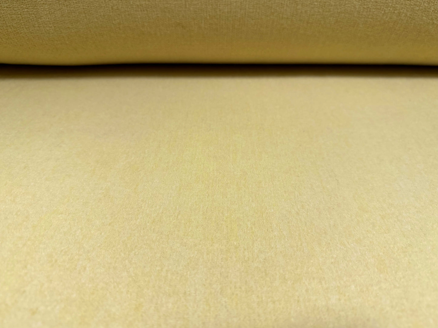 Heavyweight wool flannel fabric, per metre - plain - lemon