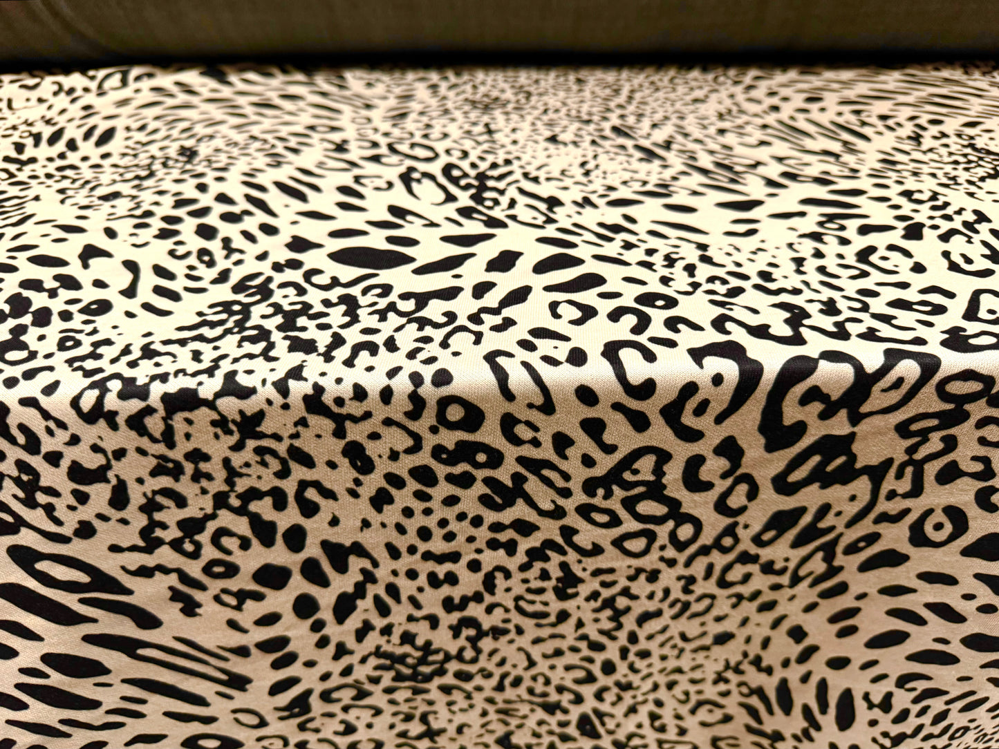 Ponte Roma double jersey knit stretch fabric, per metre - animal print - cream