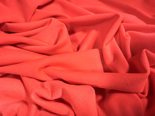 Valentino crepe stretch spandex jersey fabric - per metre - plain - bright coral