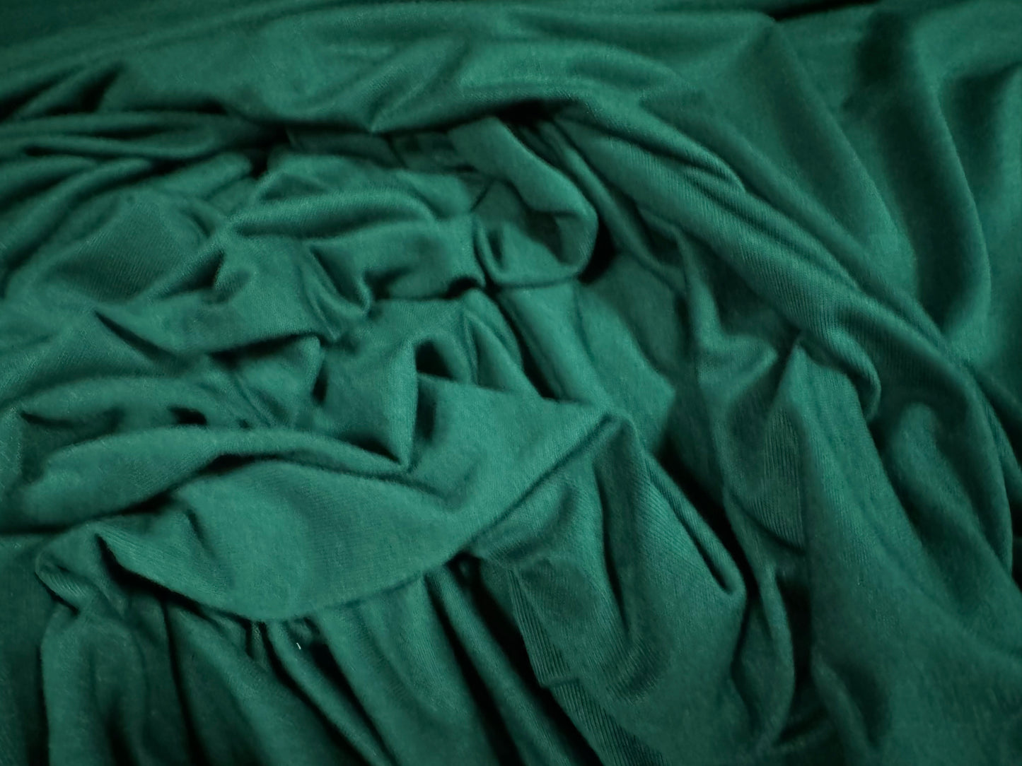 Viscose spandex stretch single jersey fabric, per metre - plain - dark jade green