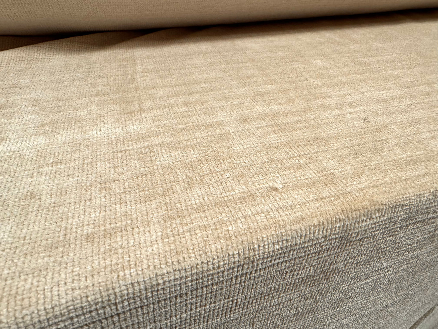 Soft chenille upholstery fabric, per metre - plain - beige