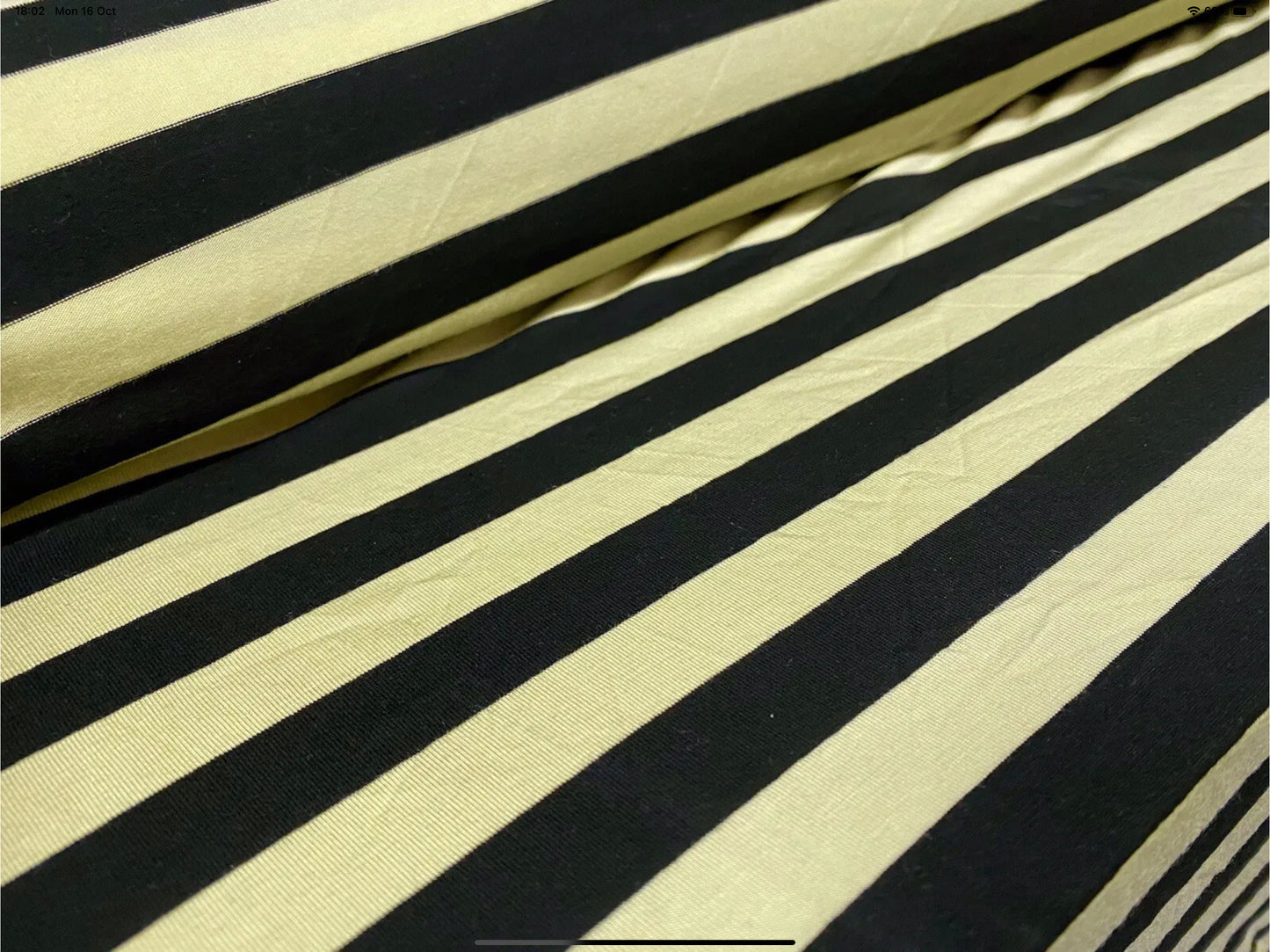 Viscose spandex stretch single jersey fabric, per metre - stripe - pastel lemon & black