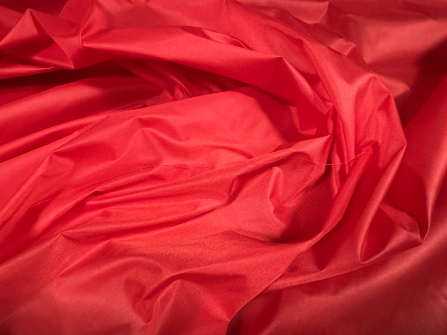 Lightweight woven nylon fabric, per metre - plain - red