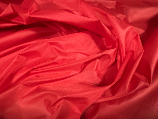 Lightweight woven nylon fabric, per metre - plain - red
