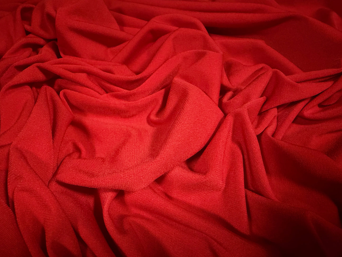 Stretch spandex crepe single jersey fabric, per metre - plain - flame