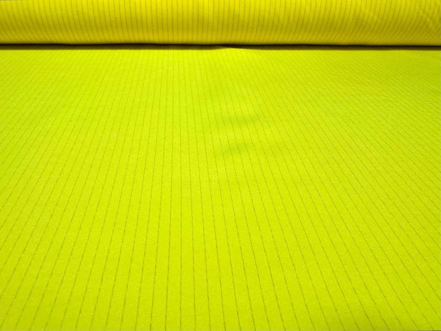 Pongee woven dress fabric, per metre - pinstripe - fluorescent yellow