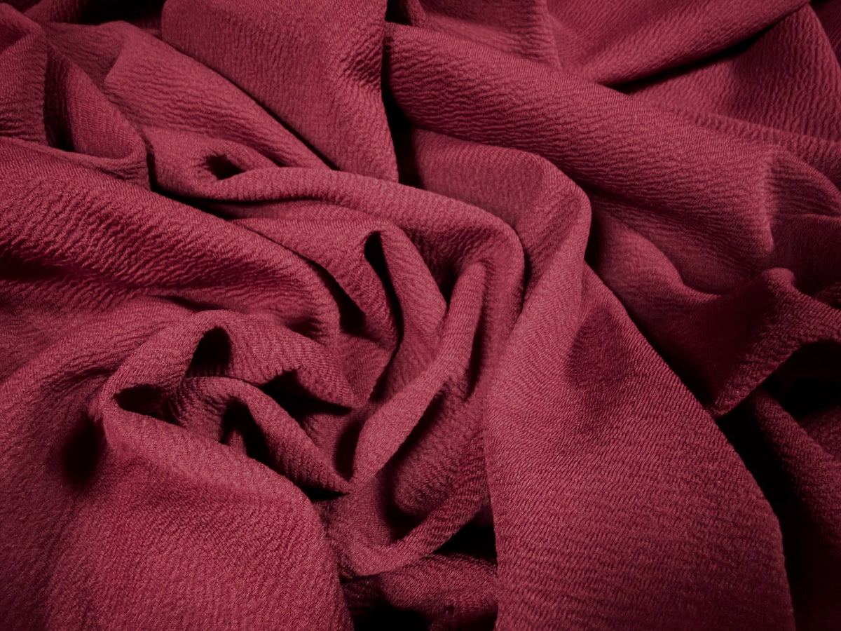 Waterfall stretch double jersey fabric, per metre - plain - Burgundy
