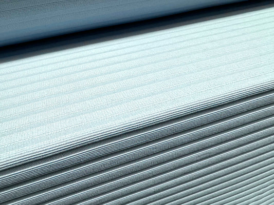 Ottoman rib stripe stretch jersey fabric , per metre - burnout stripe - baby blue