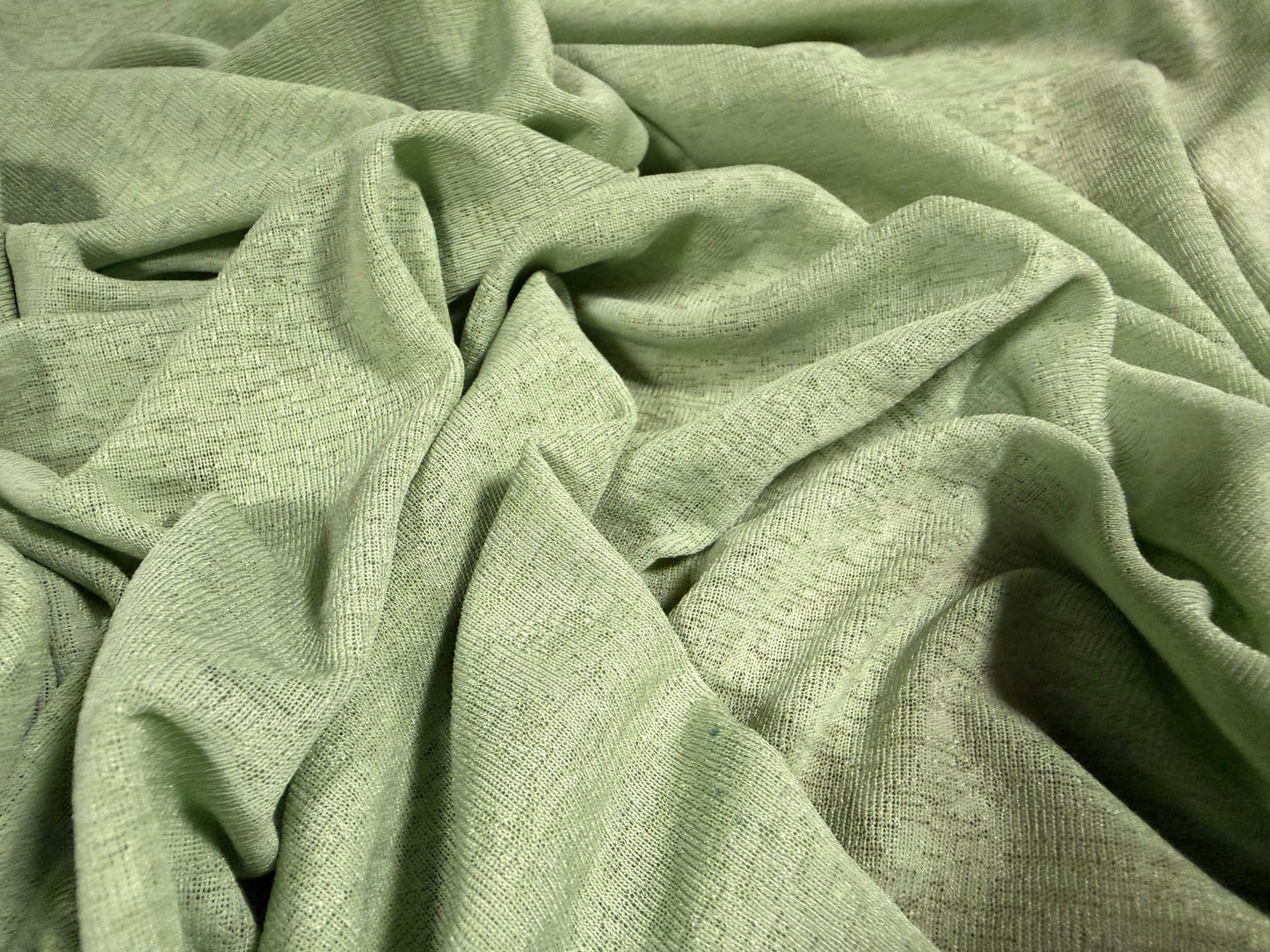 Thick & thin stretch spandex single jersey fashion fabric, per metre - plain - mint