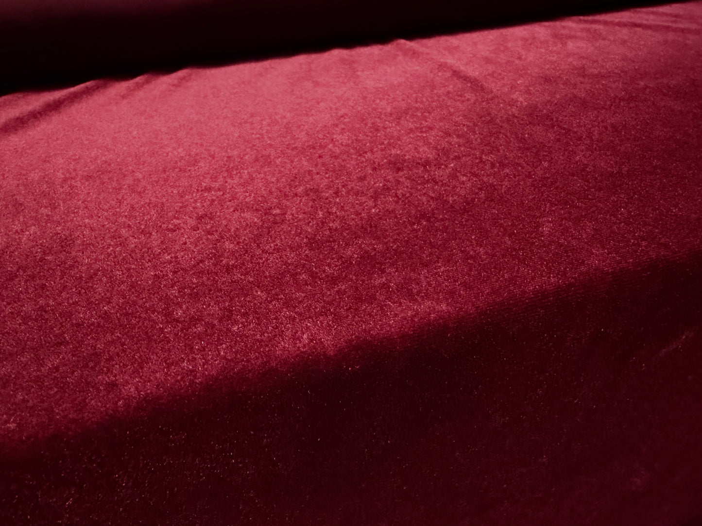 Spandex velvet stretch dress fabric, per metre - plain - rioja wine
