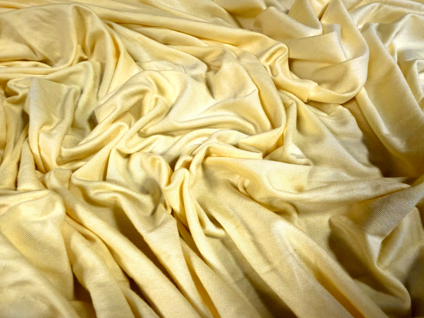 Viscose spandex stretch single jersey fabric, per metre - plain - daffodil yellow
