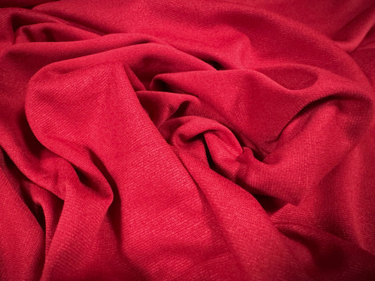 Ponte Roma double jersey stretch spandex fabric, per metre - plain - winter red