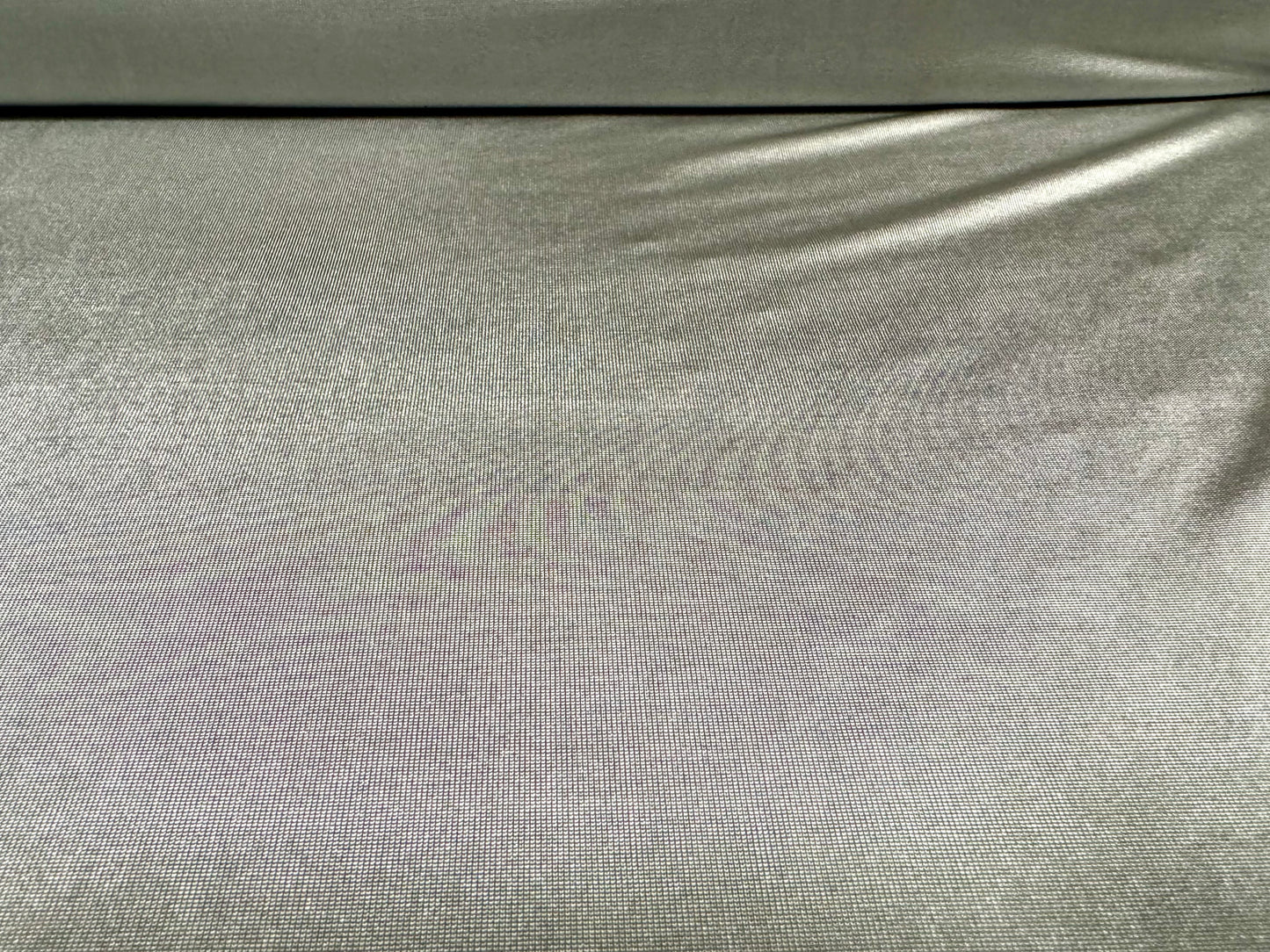 Disco shimmer stretch spandex jersey fabric, per metre - plain - silver