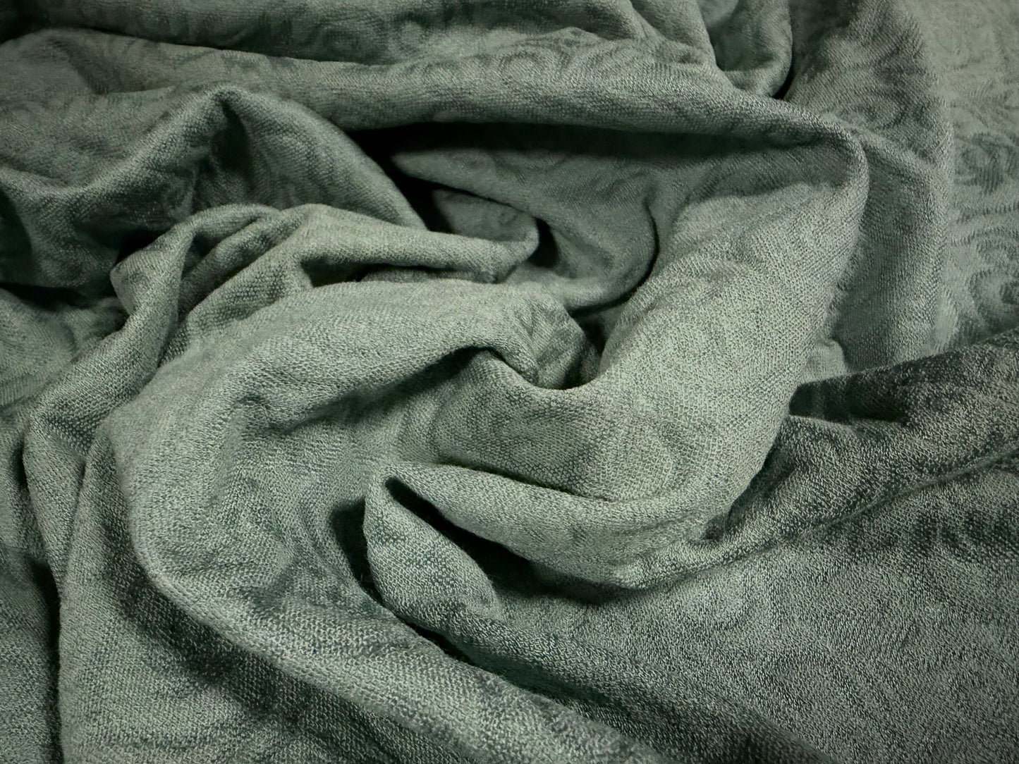 Stretch jacquard furnishing upholstery fabric, per metre - duck egg