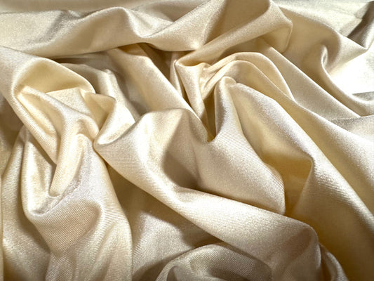 Swimwear stretch spandex jersey fabric, per metre - plain - clotted cream