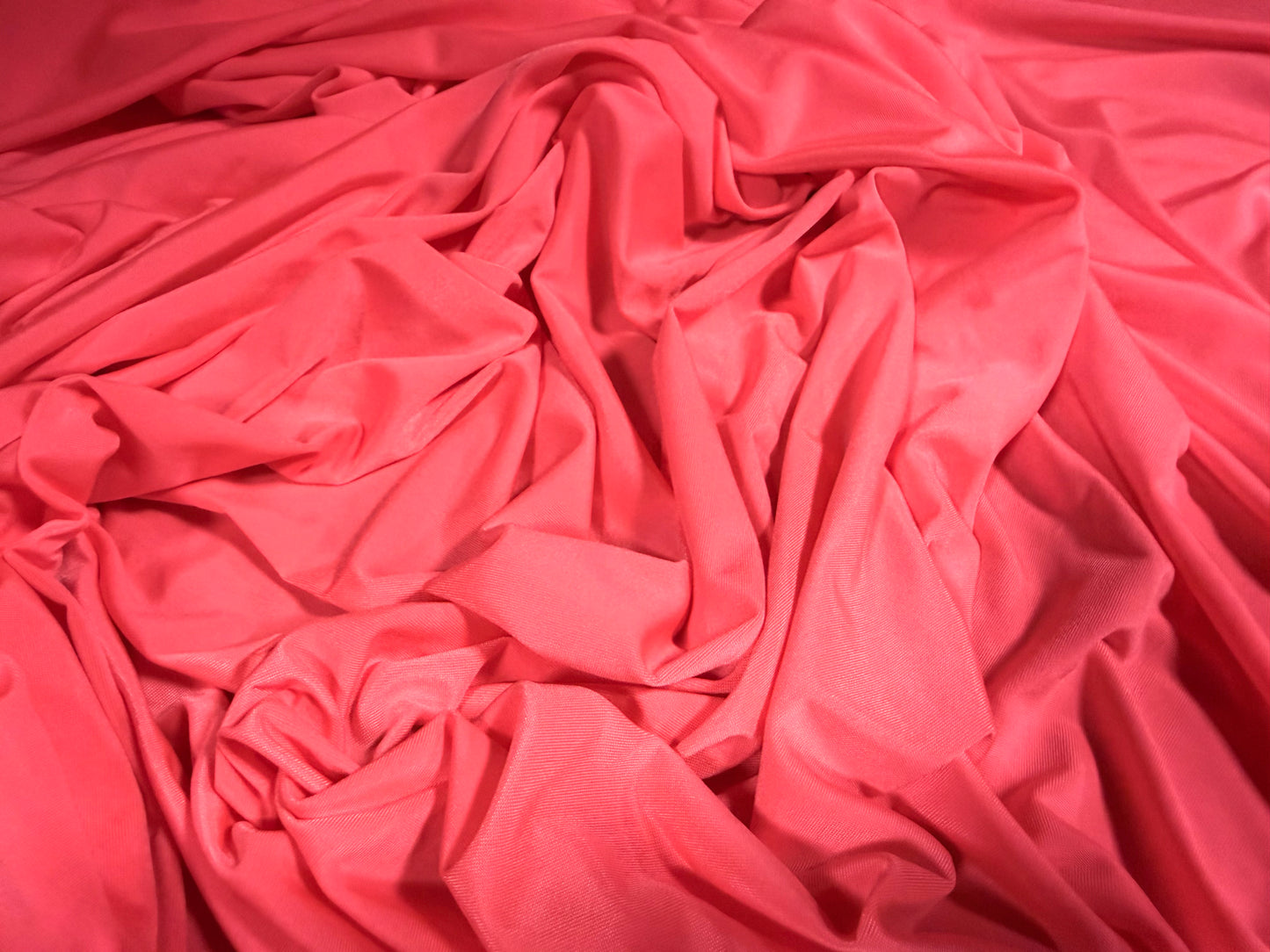 Soft touch spandex stretch jersey fabric, per metre - plain - bright watermelon pink