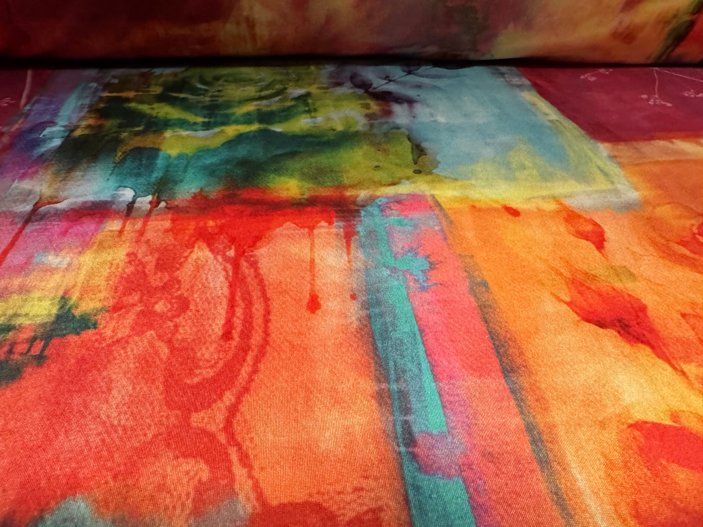 Soft touch stretch spandex single jersey fabric, per metre - floral collage print - multicolour