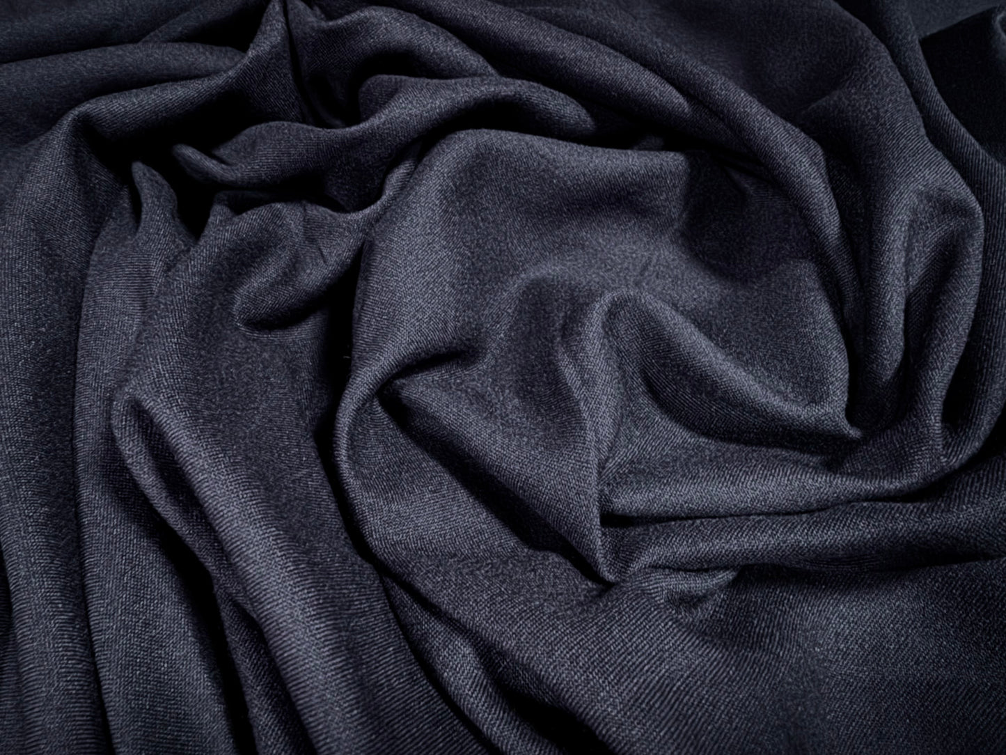 Soft plain weave viscose fabric, per metre - dark navy blue