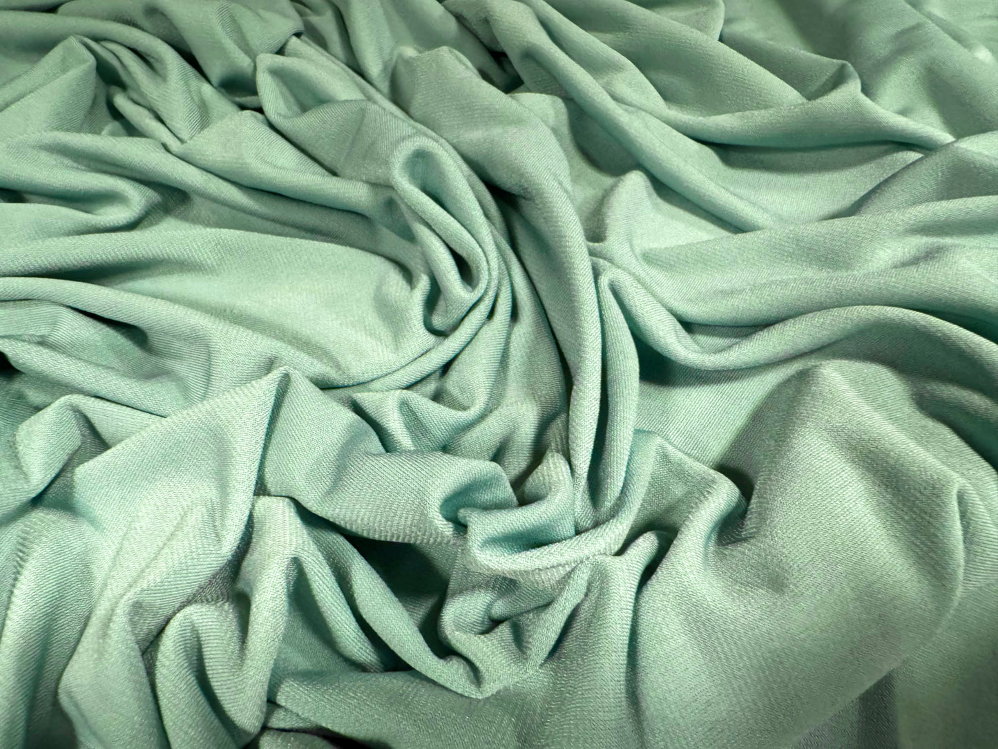 Stretch spandex ITY single jersey fabric, per metre - plain - aqua green