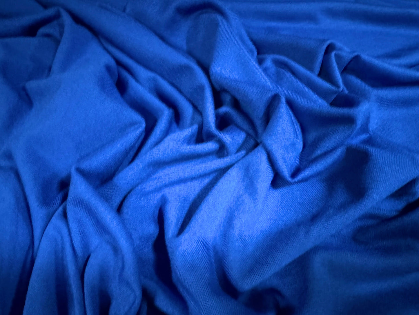 Viscose spandex stretch single jersey fabric, per metre - plain - cobalt blue