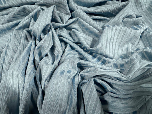 Stretch spandex rib jersey fabric, per metre - plain - porcelain blue