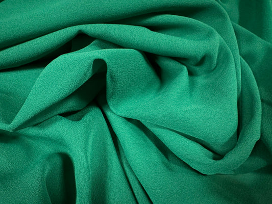Lightweight moss crepe woven fabric, per metre - plain - emerald green