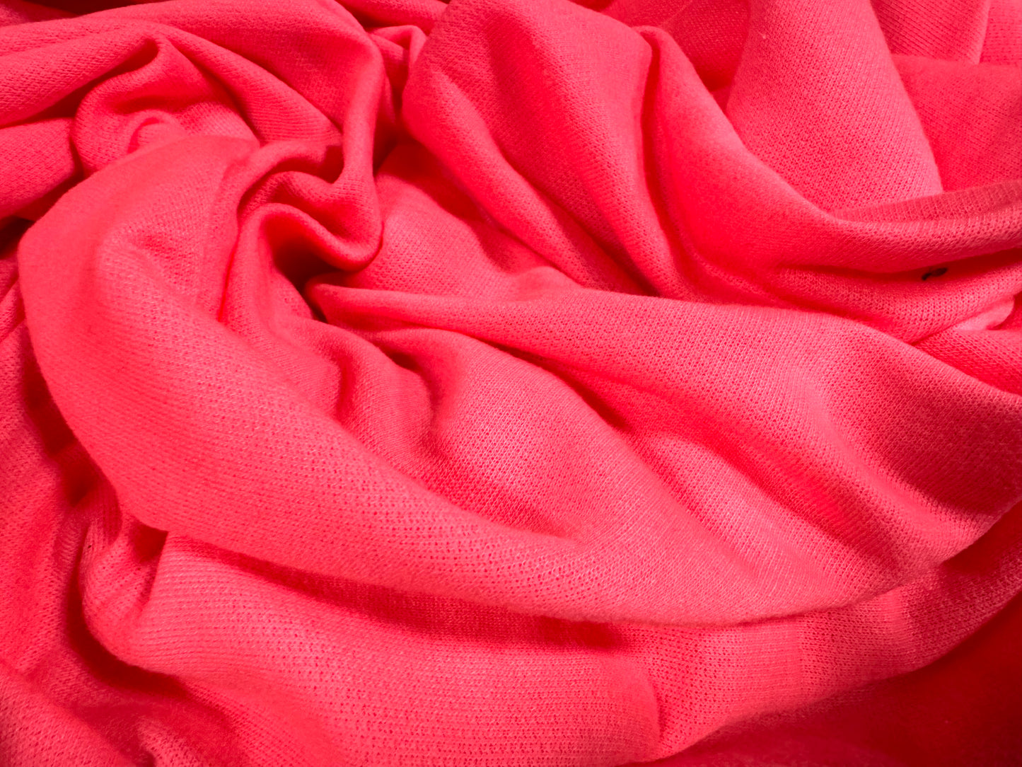 French Terry loopback sweatshirt fabric, per metre - plain - fluorescent pink