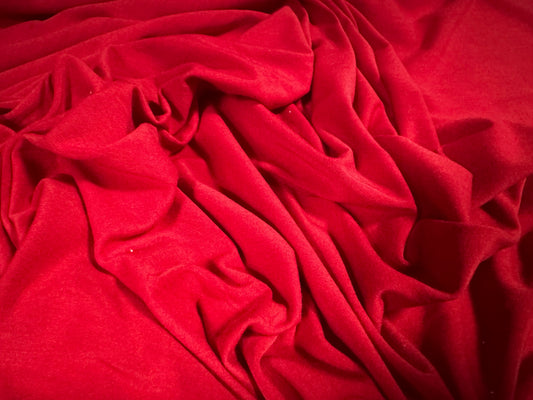 Soft handle single jersey fabric, per metre - plain - red