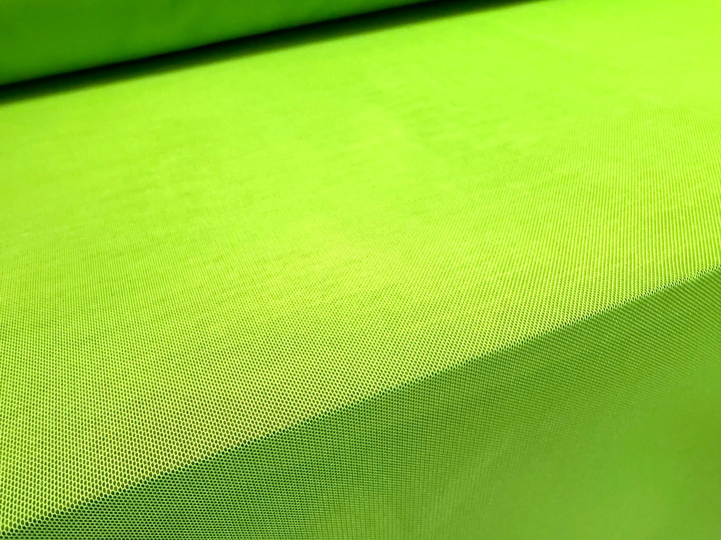 Power mesh net stretch spandex fabric, per metre - plain - fluorescent green