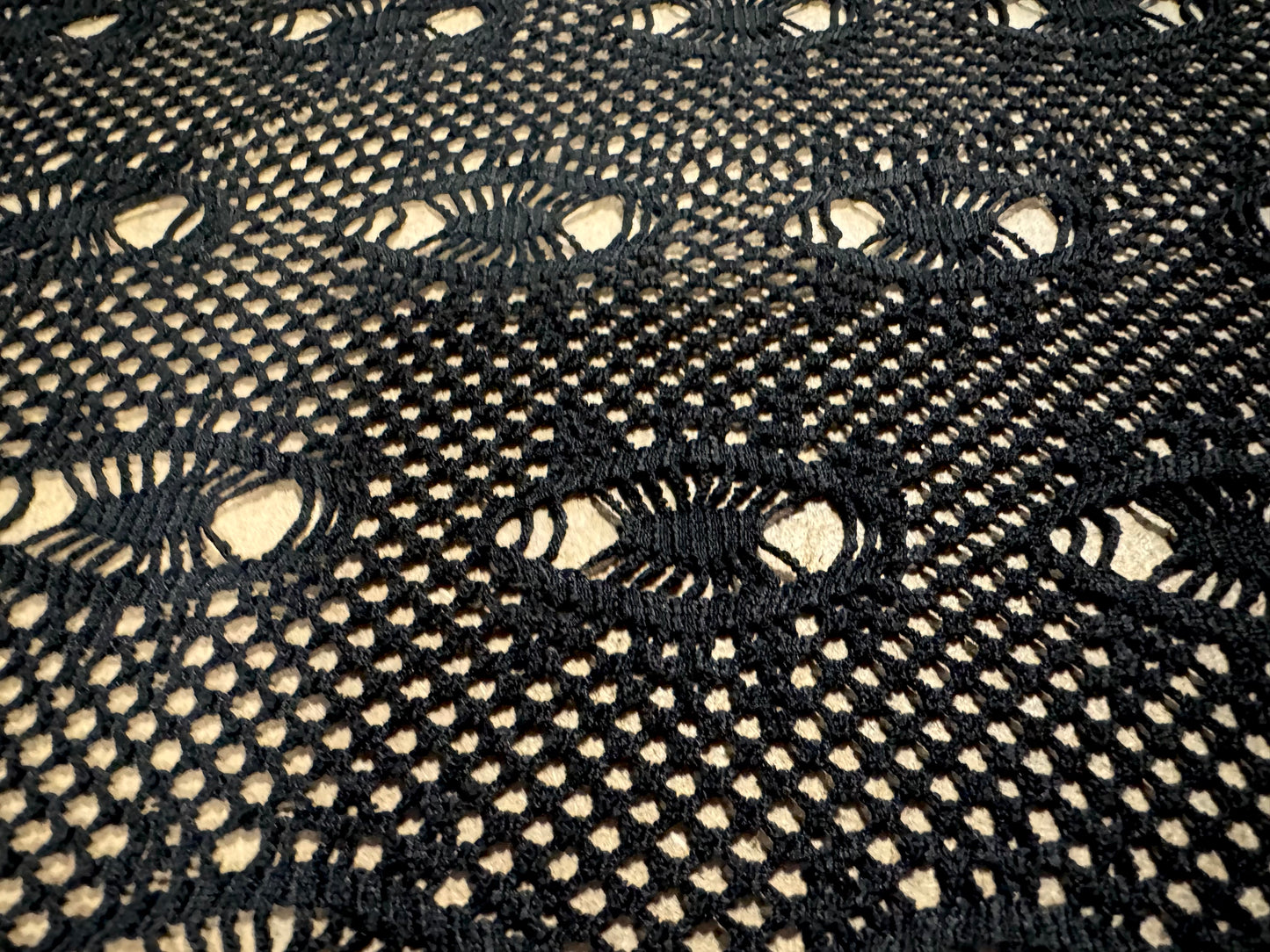 Stretch fishnet mesh net jersey fabric, per metre - All Seeing Eye - black