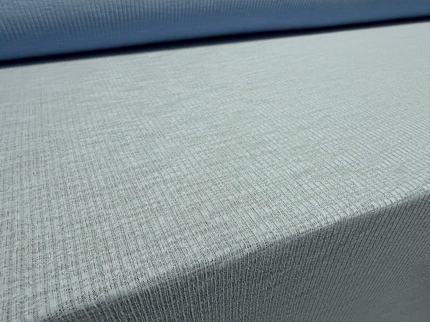 Thick & thin rib stretch spandex single jersey fashion fabric, per metre - plain - sky blue
